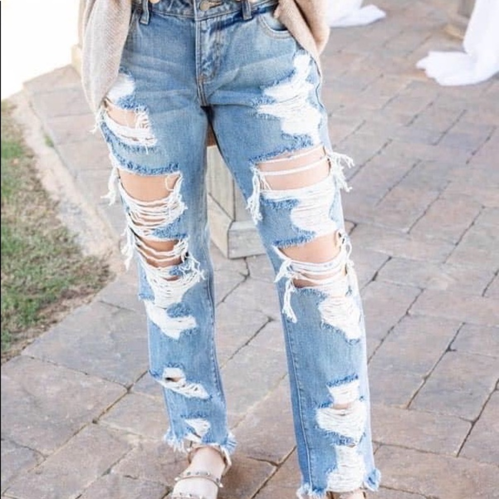 Distressed jeans